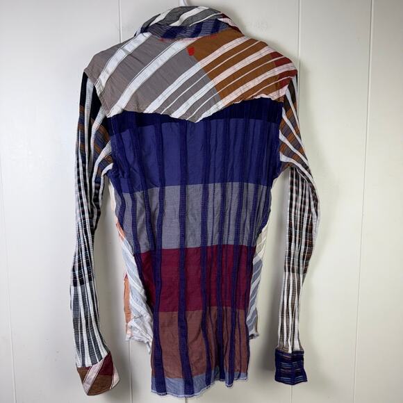 Robert Graham Multi Color Mixed Patterns Cotton Western Long Sleeve Shirt - Picture 2 of 6